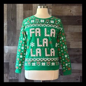 Festive light up ugly christmas sweater large poinsettia snowflake holiday party